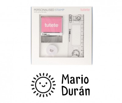 Sello Personalizado Sol +  Cinta Blanca para Ropa Oscura