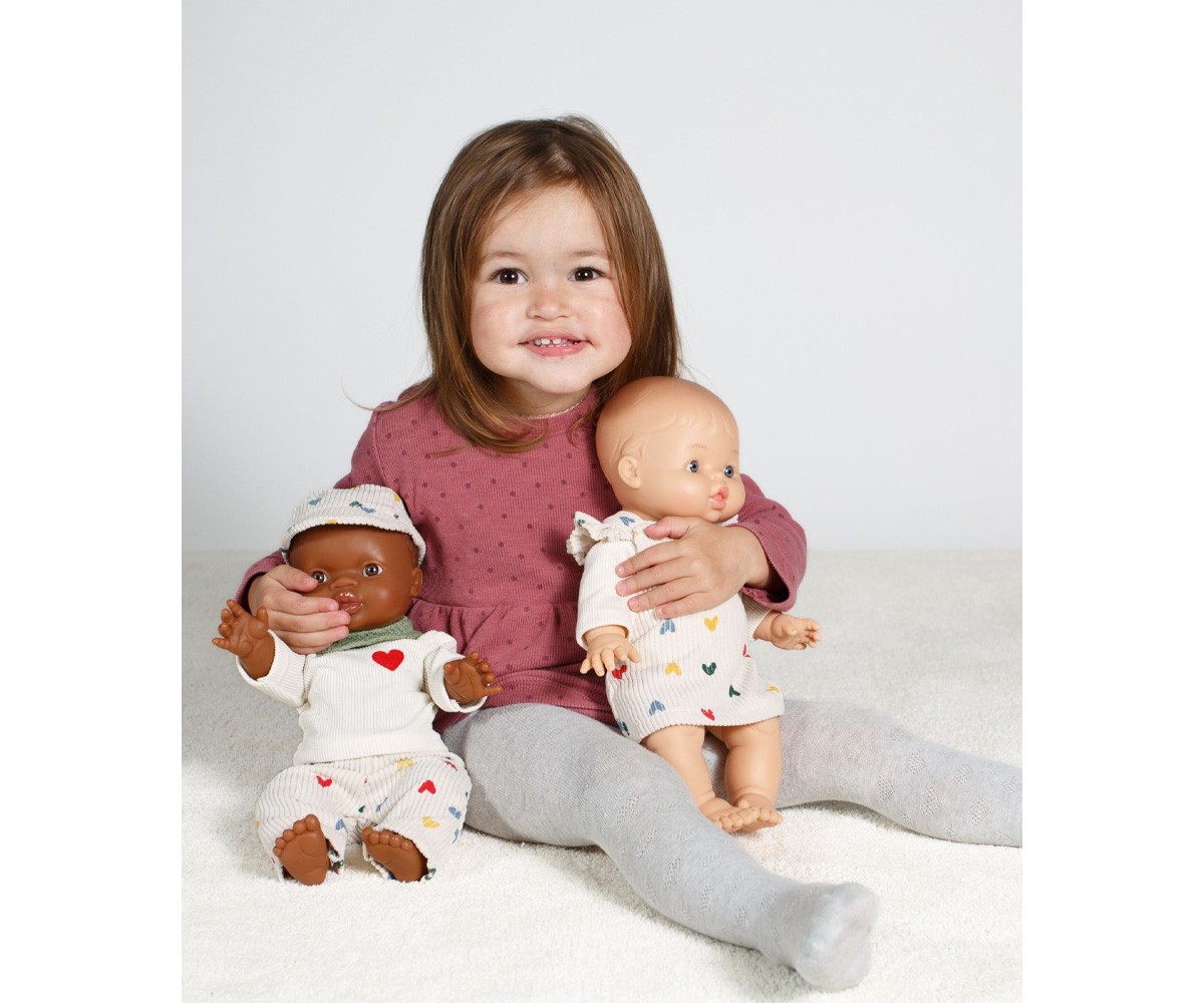 Vestido de Pana Herz Konfetti con Camiseta para Muñecos