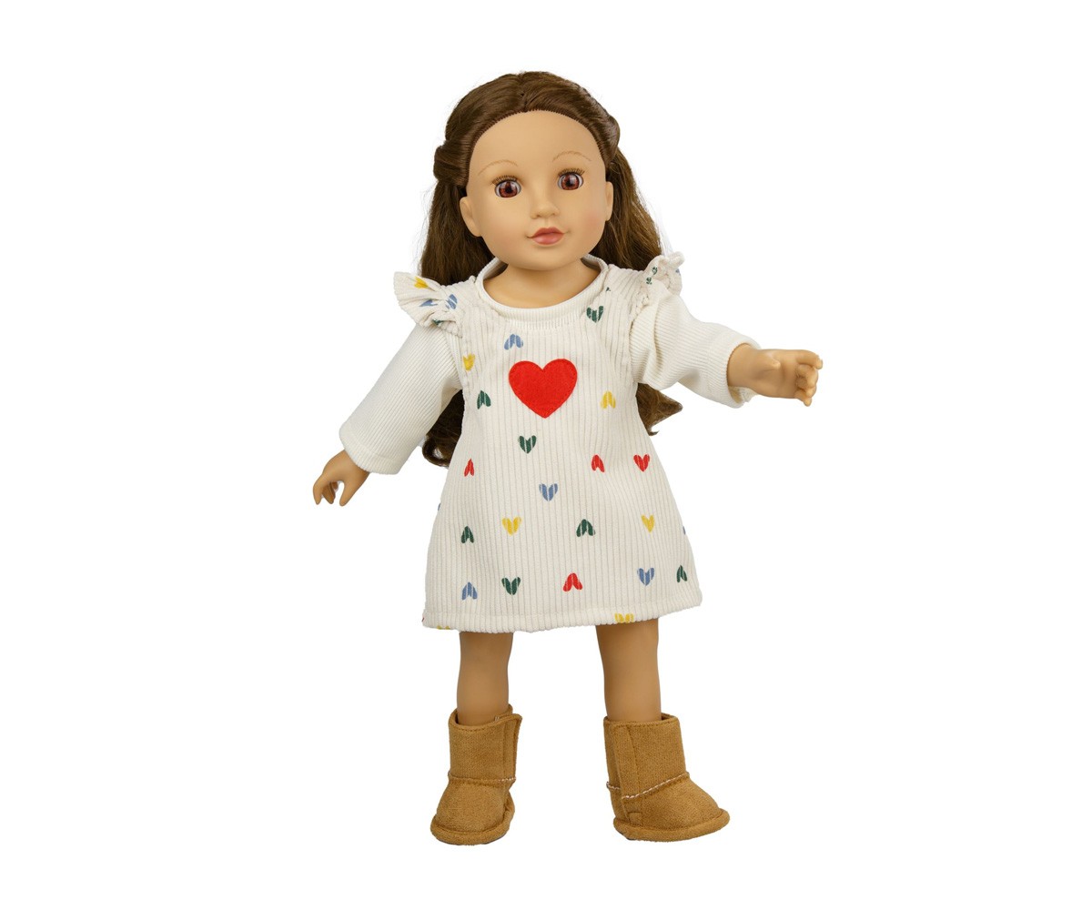 Vestido de Pana Herz Konfetti con Camiseta para Muñecos