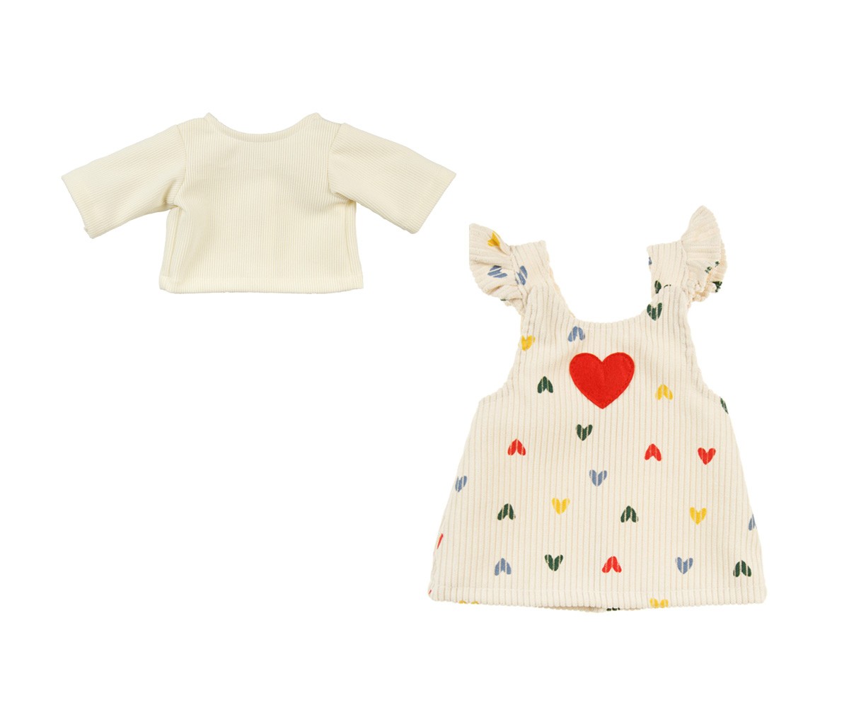 Vestido de Pana Herz Konfetti con Camiseta para Muñecos
