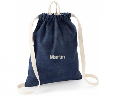 Mochila Saco Denim Blue Personalizable