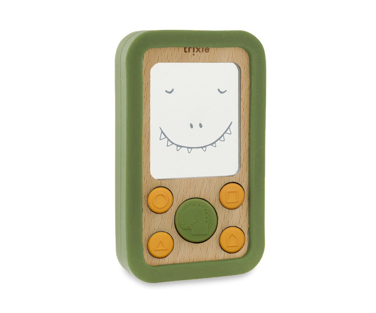Teléfono Madera Silicona Mr. Dino para Bebés