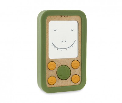 Teléfono Madera Silicona Mr. Dino para Bebés