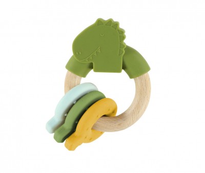 Mordedor de Actividades de Silicona y Madera Mr. Dino
