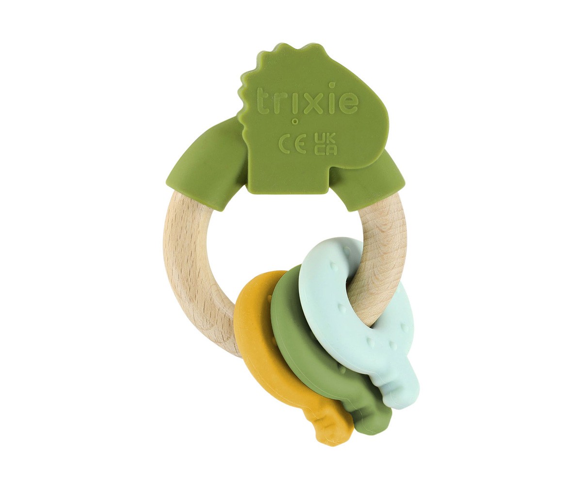 Mordedor de Actividades de Silicona y Madera Mr. Dino