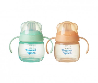 2 Tazas Aprendizaje Transition Spout Verde Pastel/Naranja Pastel 150ml