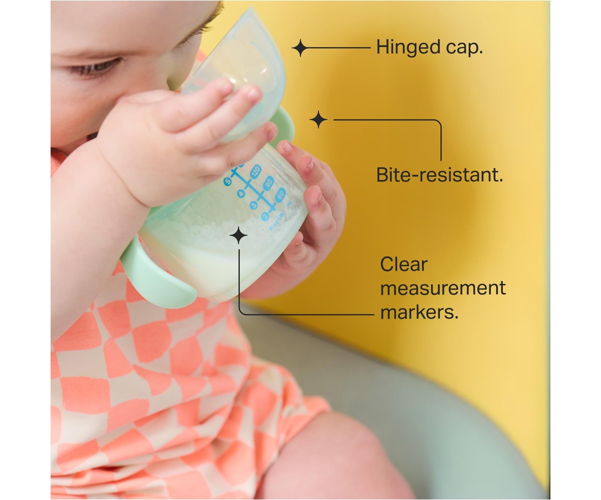 2 Tazas Aprendizaje Transition Spout Verde Pastel/Naranja Pastel 150ml