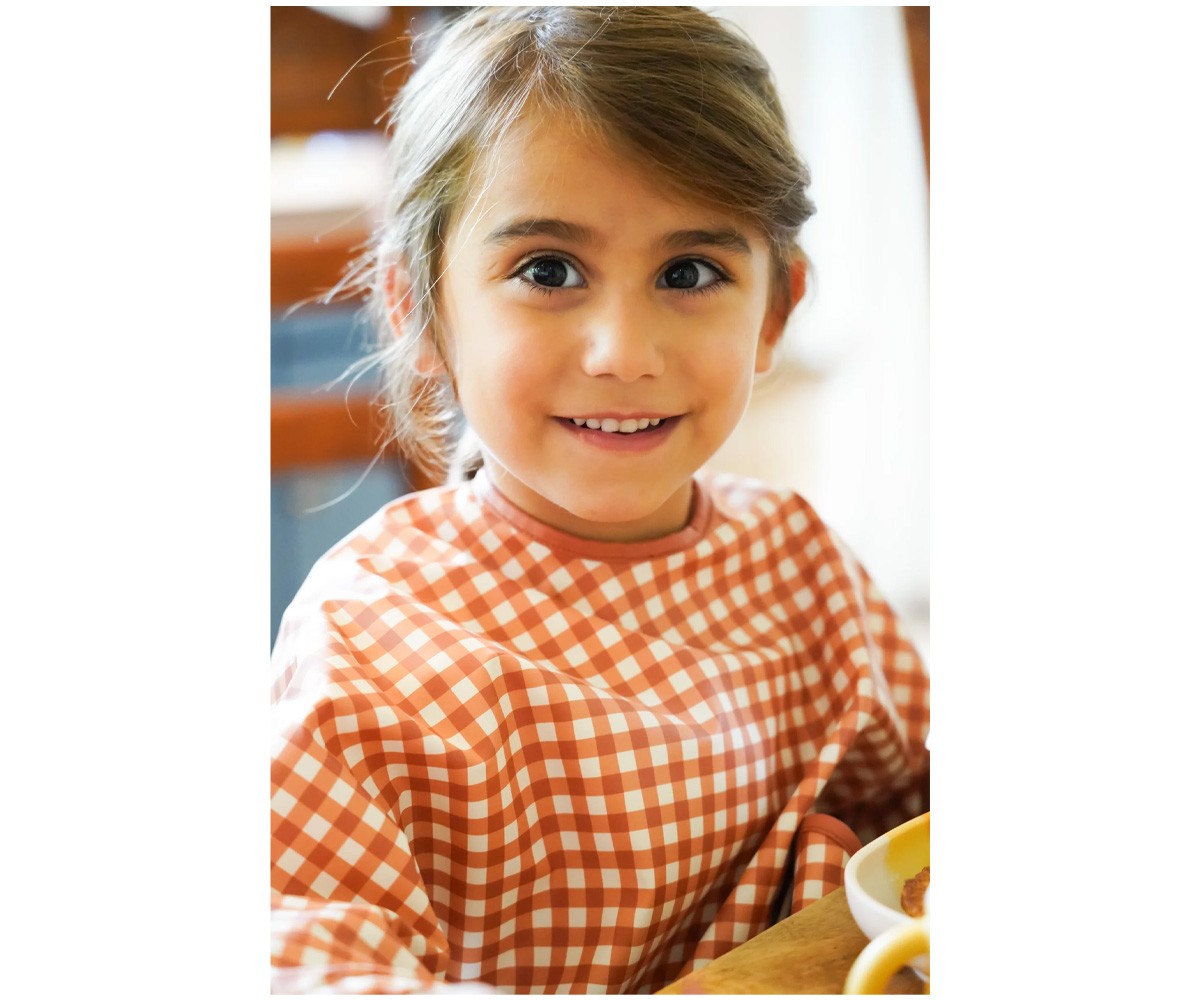 Bavoir à Manches Longues Sienna Gingham