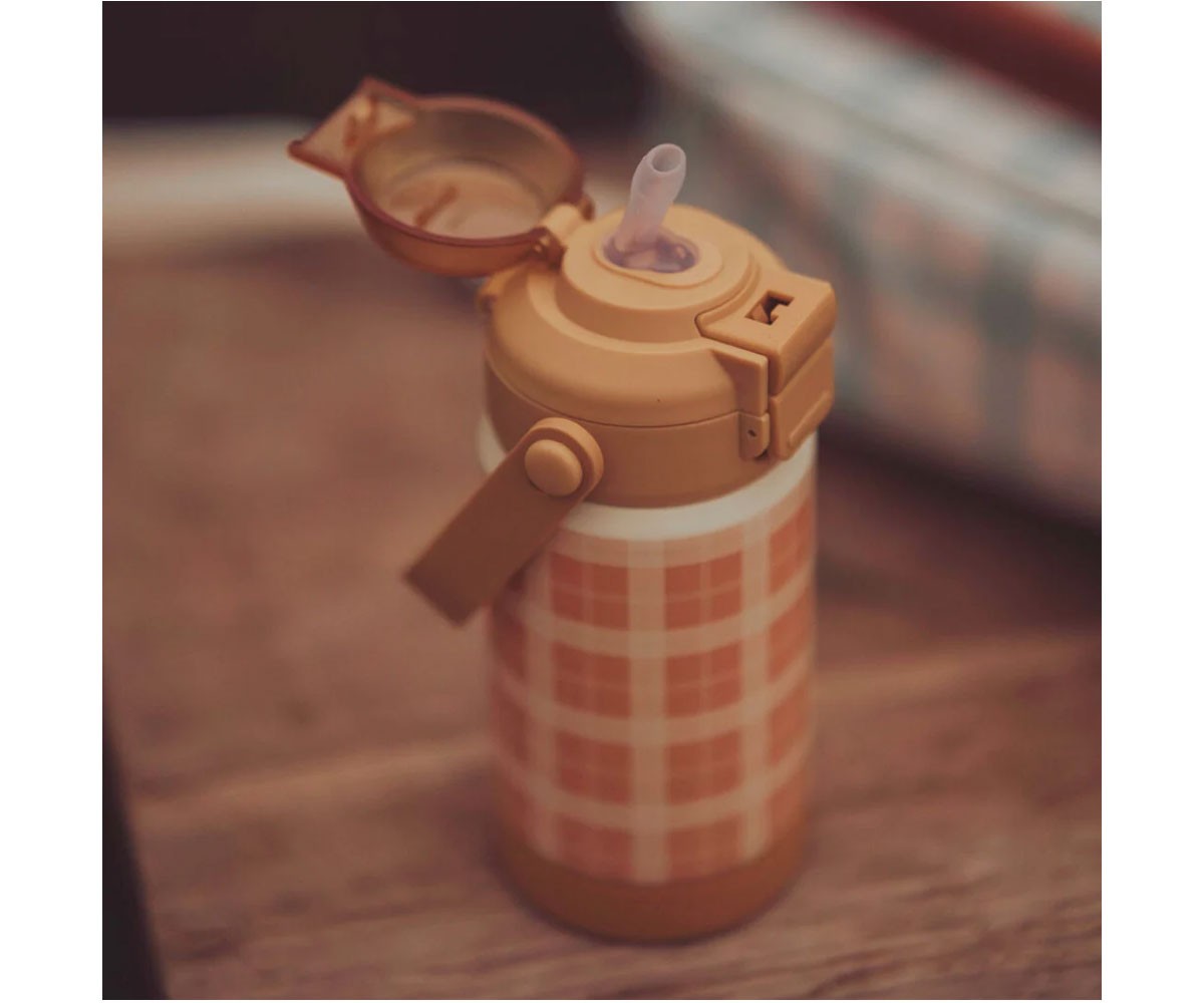 Gourde Isotherme en Acier Sip + Chug Buckwheat Plaid 350 ml