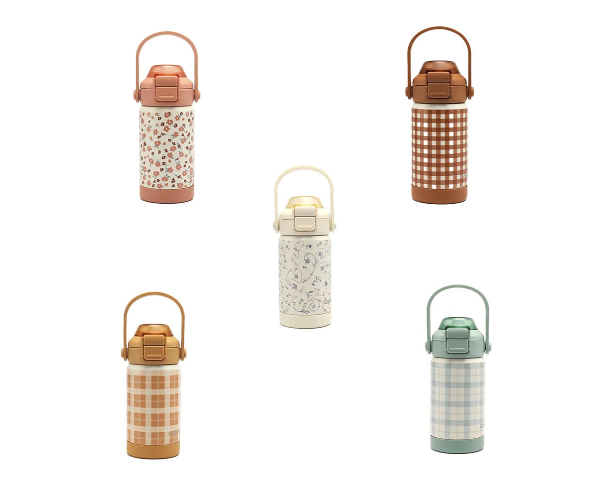 Gourde Isotherme en Acier Sip + Chug Sienna Gingham 350 ml