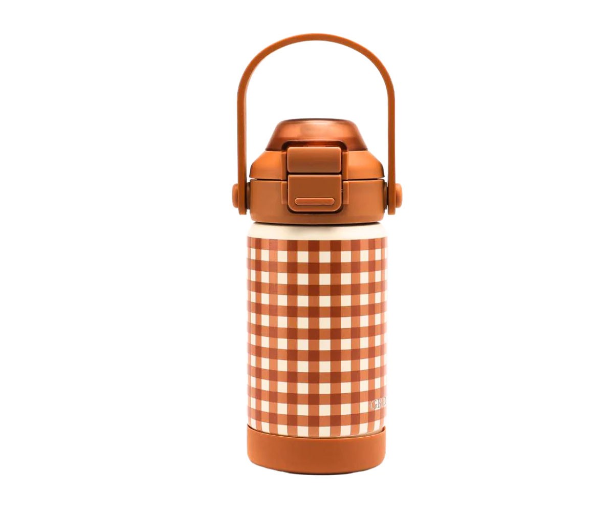 Botella Térmica Acero Sip + Chug Sienna Gingham 350ml