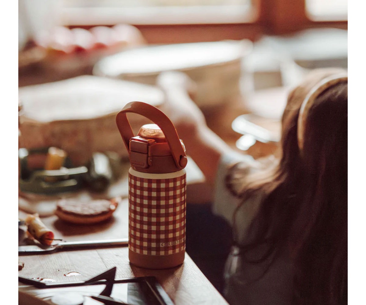 Gourde Isotherme en Acier Sip + Chug Sienna Gingham 350 ml