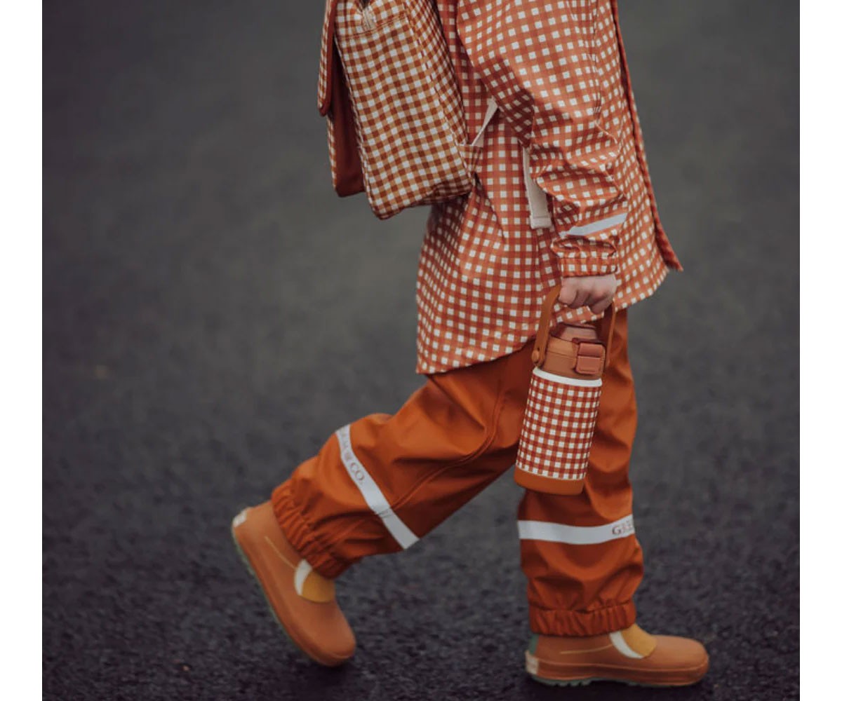 Gourde Isotherme en Acier Sip + Chug Sienna Gingham 350 ml