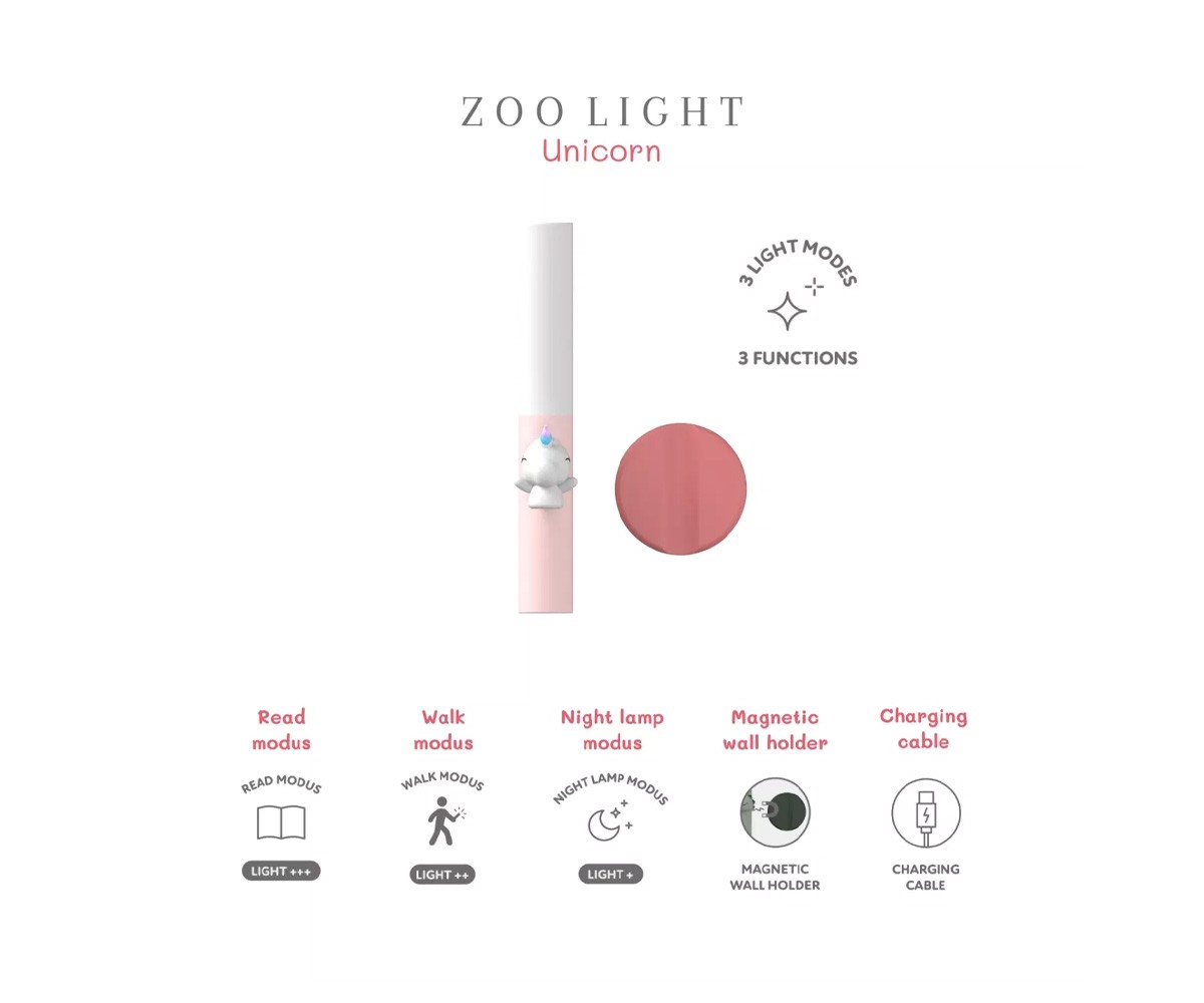 Lampada Notte 3-in-1  Zoo Light Unicorn