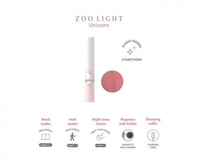 Lámpara Infantil 3 en 1 Zoo Light Unicorn