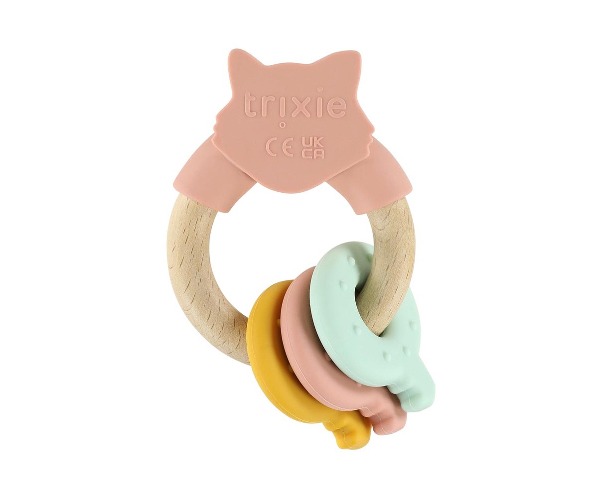 Mordedor de Actividades de Silicona y Madera Mrs. Cat