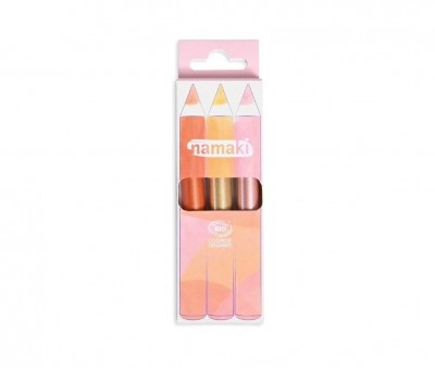 Set De 3 Lapices Brillo Cobre-Oro-Rosa con Purpurina
