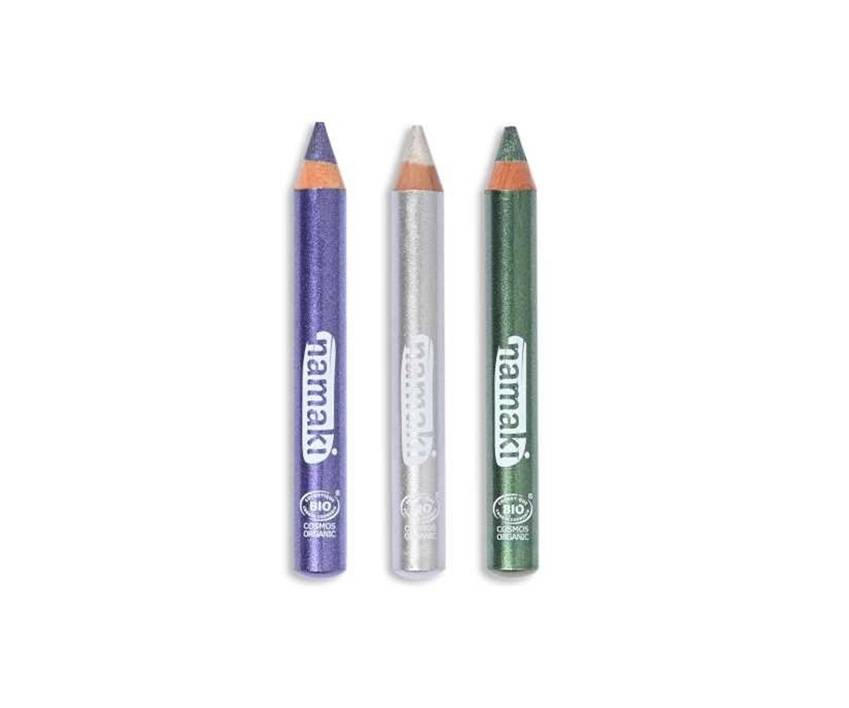 Kit de 3 Crayons à Paillettes Violet-Argent-Vert