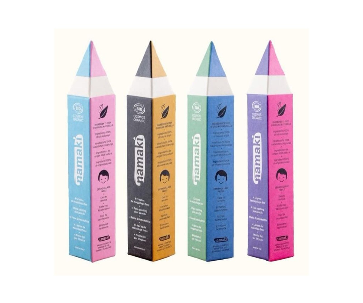 Kit de 4 Crayons Fins de Maquillage Violet-Fuchsia-Rose-Blanc