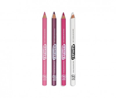 Set 4 Lápices Finos Maquillaje Namaki Purpura-Fucsia-Rosa-Blanco