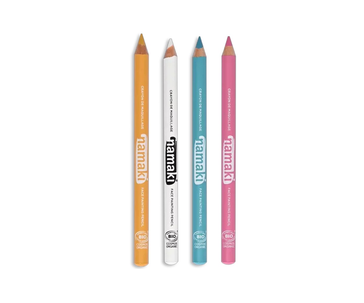 Set 4 Lápices Finos Maquillaje Namaki Amarillo-Rosa-Turquesa-Blanco
