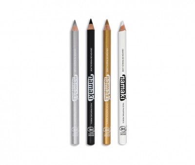 Set 4 Lápices Finos Maquillaje Namaki Oro-Plata-Negro-Blanco