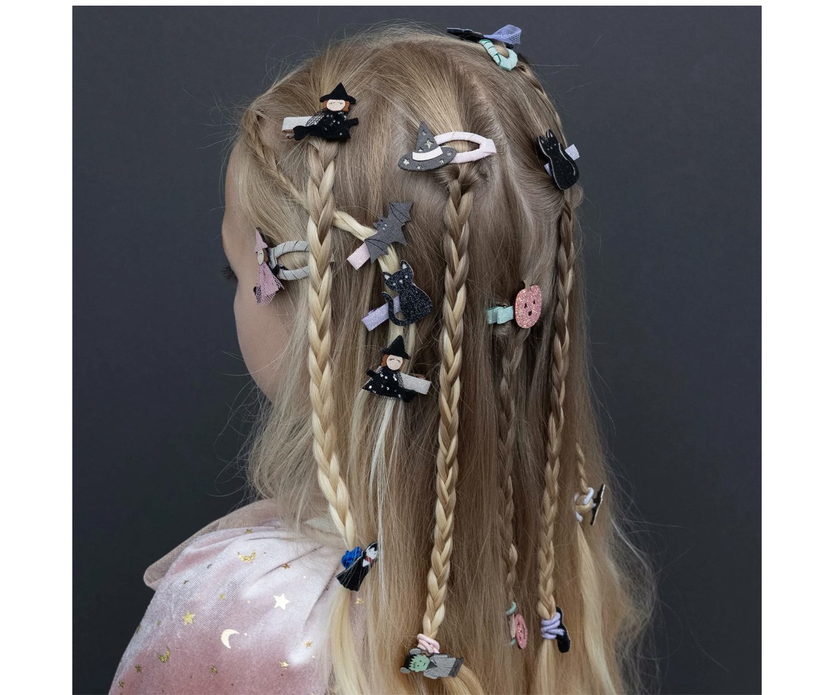 8 Mini Pinzas de Pelo Halloween