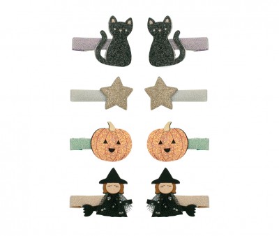 8 Mini Pinzas de Pelo Halloween