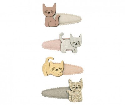 4 clipes de cabelo Kitty Cat Clic Clacs