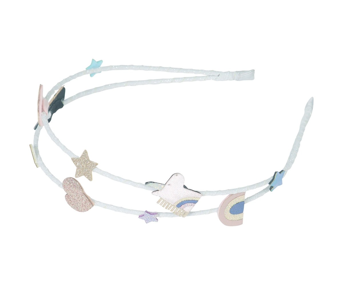 Diadema Doble Celeste Unicorn Alice
