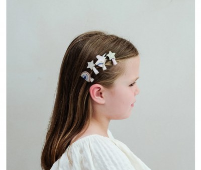 8 mini clipes de cabelo Celeste Unicorn