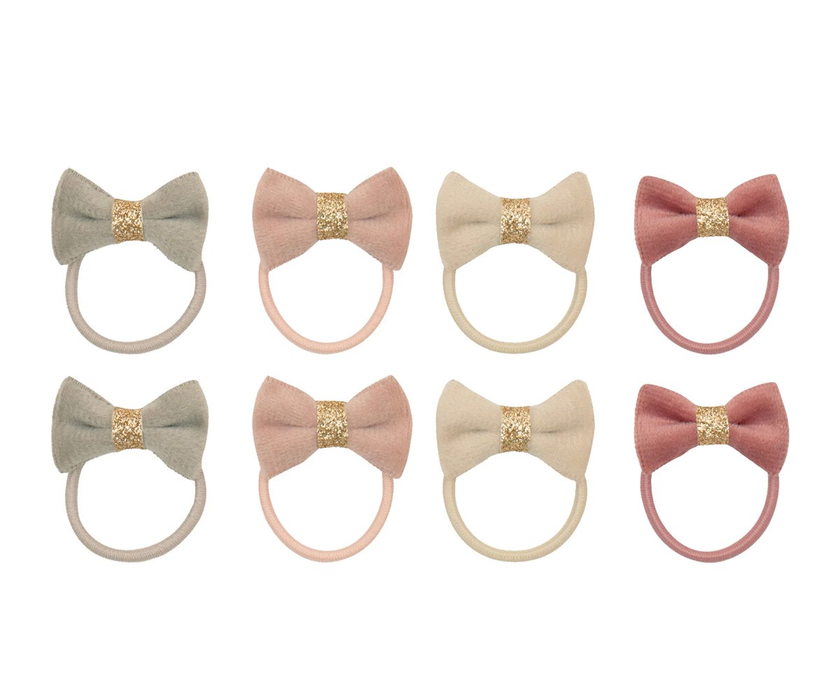 8 Mini Élastiques Tinkerbell Velvet Bow