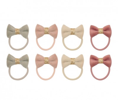 8 Mini Élastiques Tinkerbell Velvet Bow
