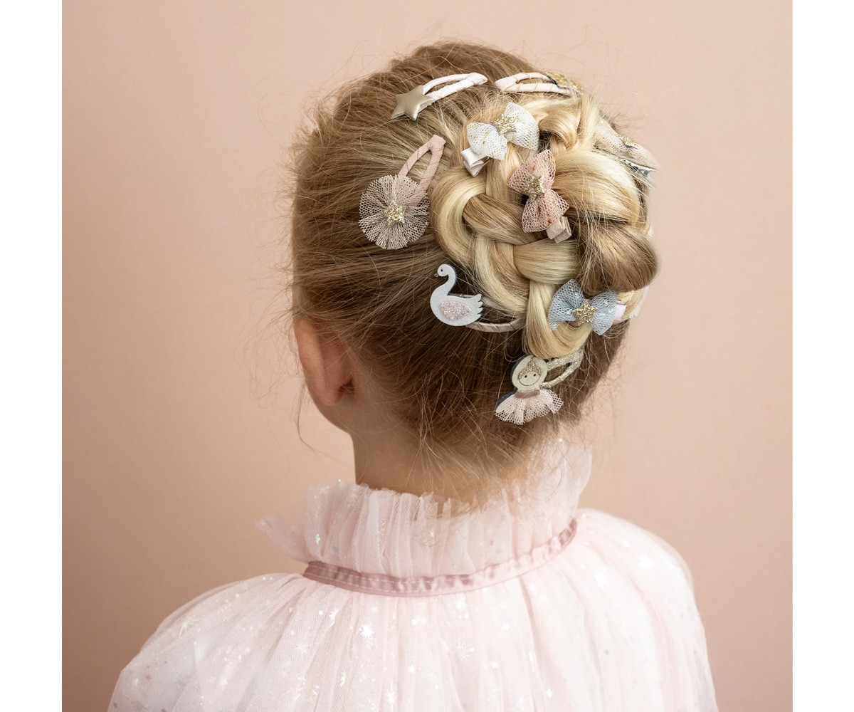 5 Mini Clips Clic Clasc Tulle Rosette