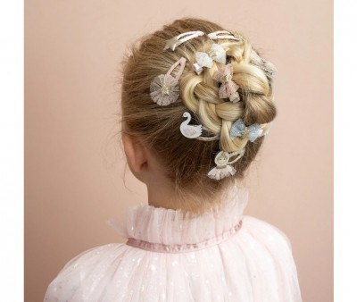 5 Mini Clips Clic Clasc Tulle Rosette