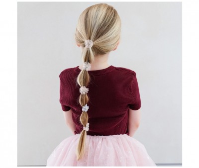 8 Mini Élastiques Tulle Rosette