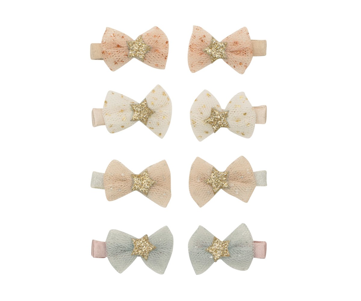 8 Mini Pinzas de Pelo Tutu Bow