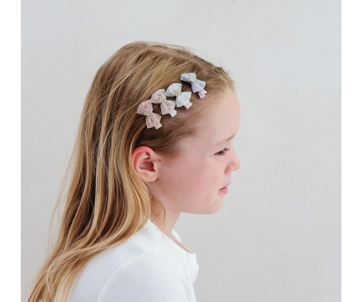 8 Mini Pinzas de Pelo Tutu Bow