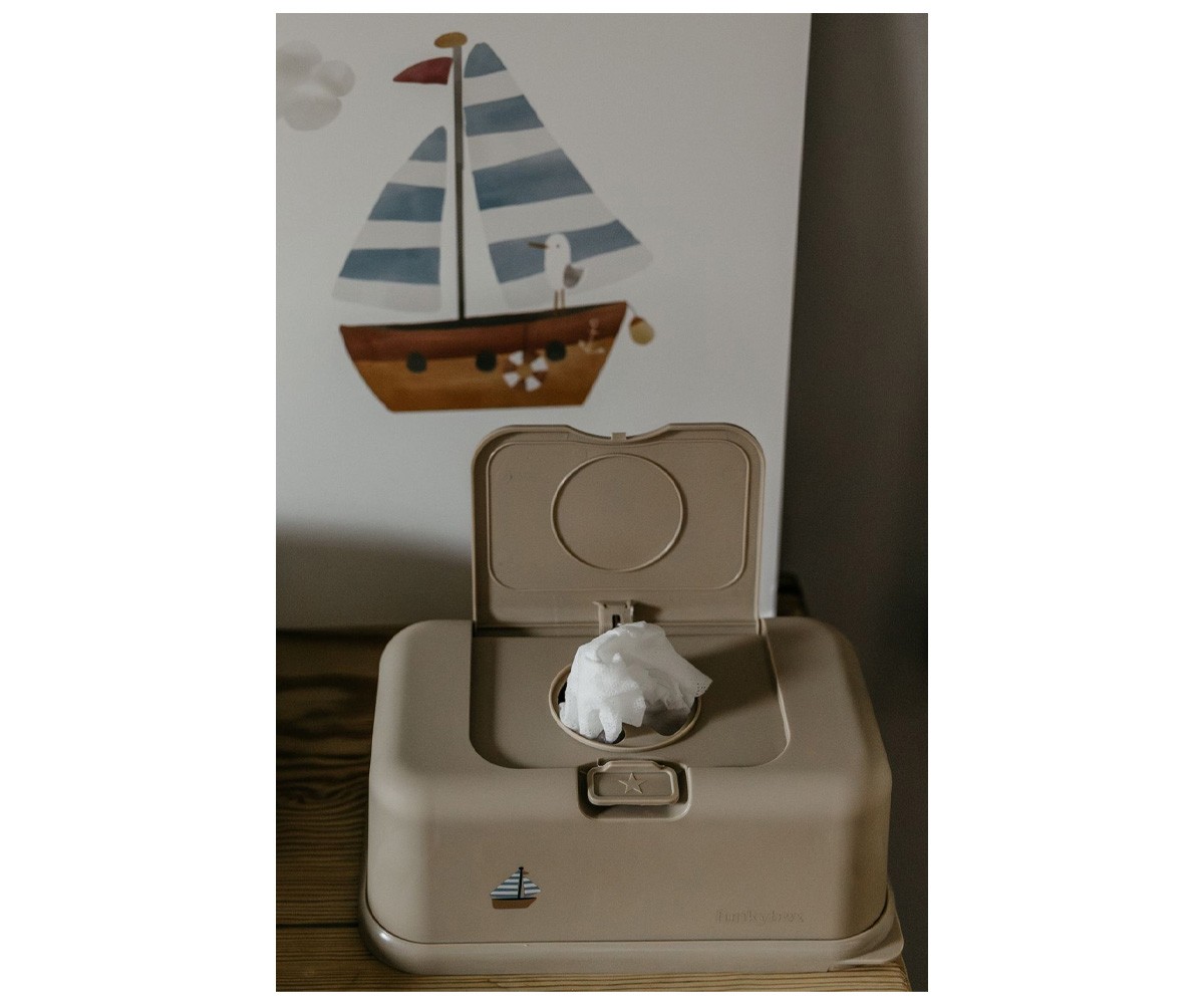 Caixa Toalhitas Funkybox Barco Beige