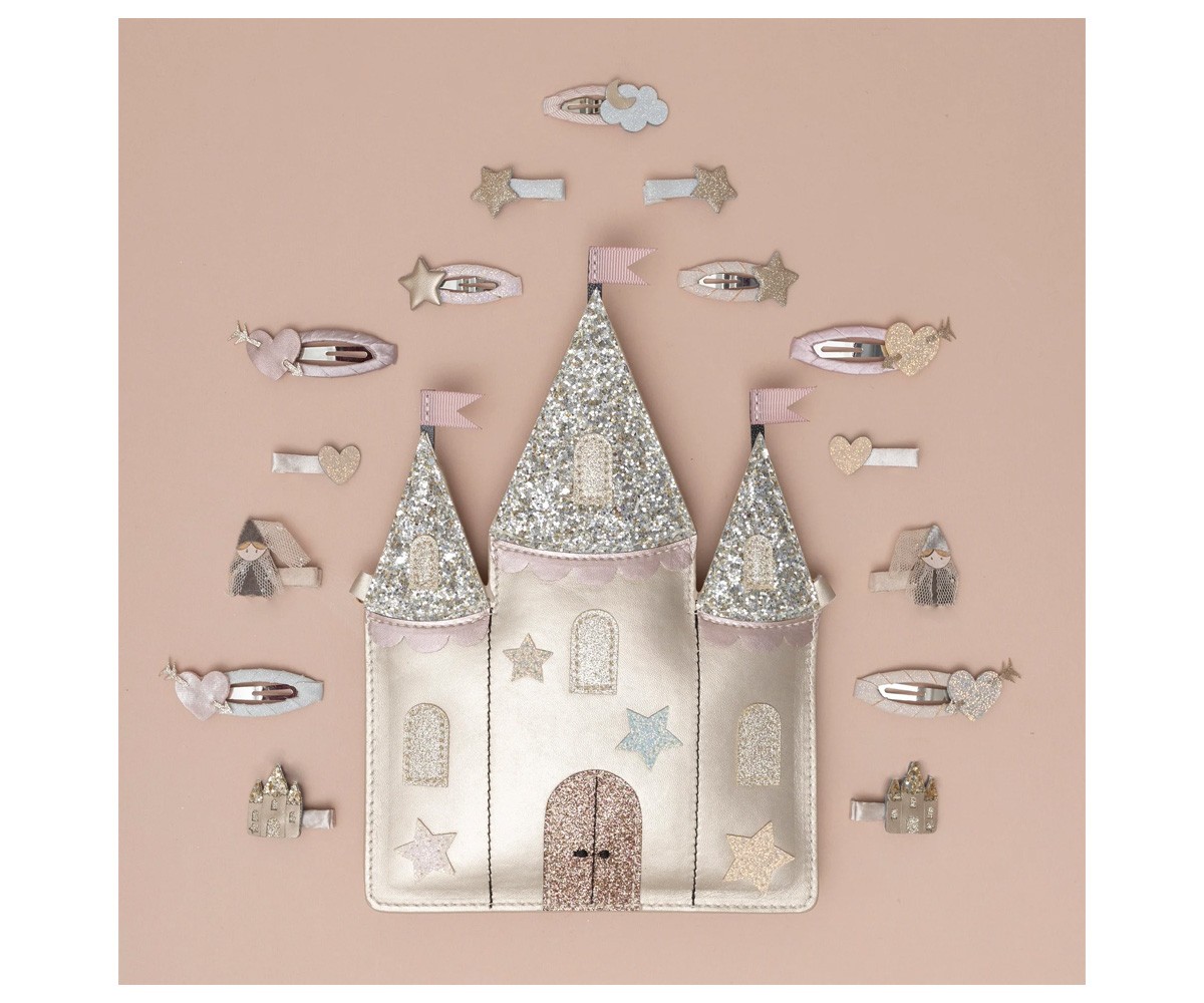 8 mini clipes de cabelo Princess & Castle