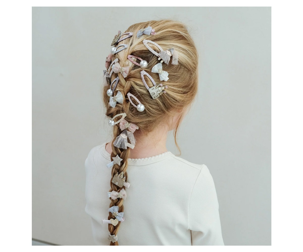 8 mini clipes de cabelo Princess & Castle