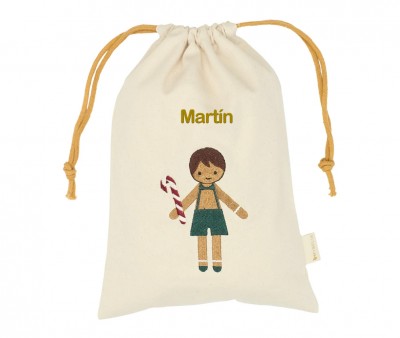 Saco Navidad Pequeño Gingerbread Boy Personalizable