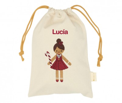 Saco Navidad Pequeño Gingerbread Girl Personalizable
