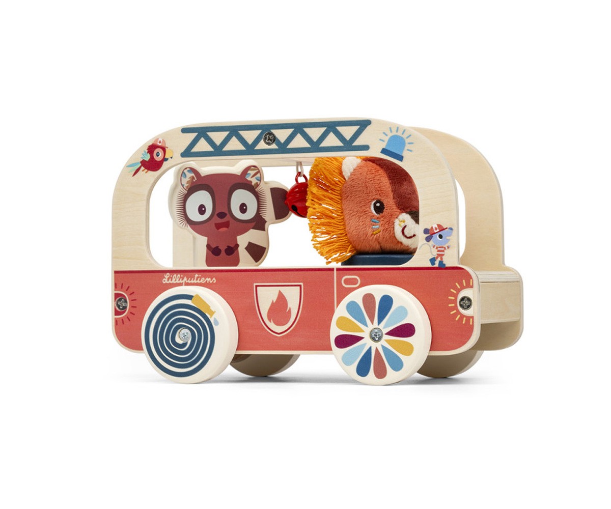 Camion de Pompier en Bois de Jack le Lion