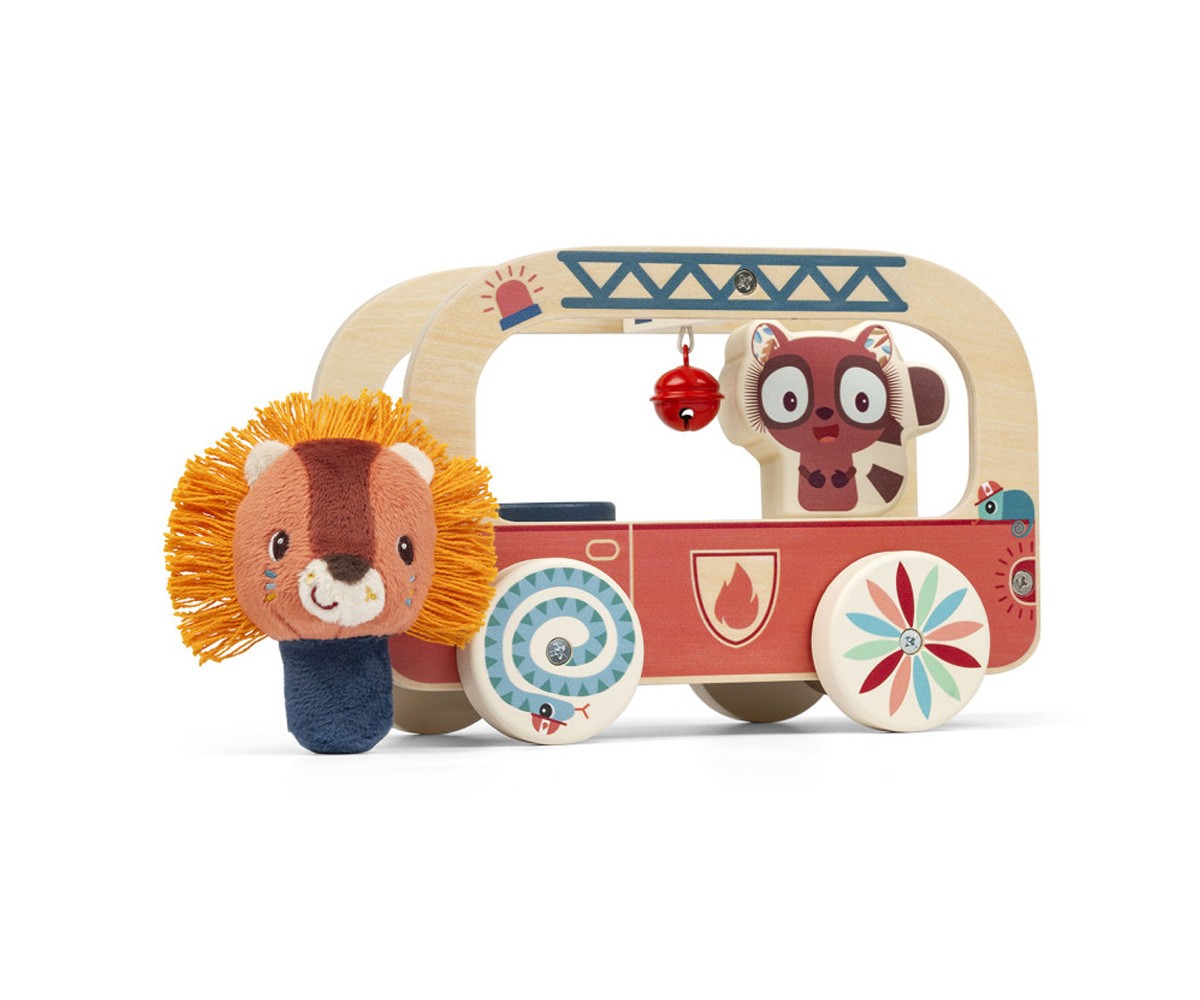 Camion de Pompier en Bois de Jack le Lion