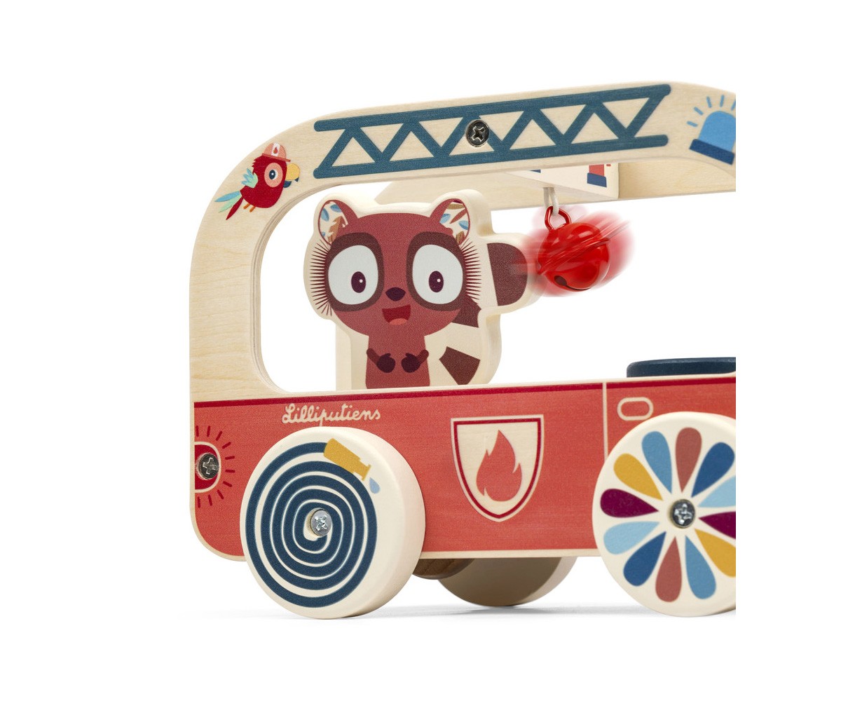 Camion de Pompier en Bois de Jack le Lion