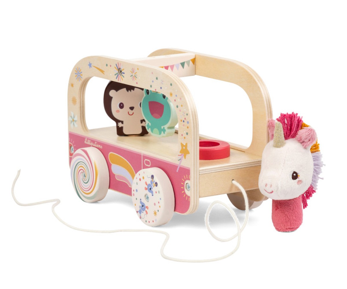Autobús Mágico de Madera de Lena la Unicornio