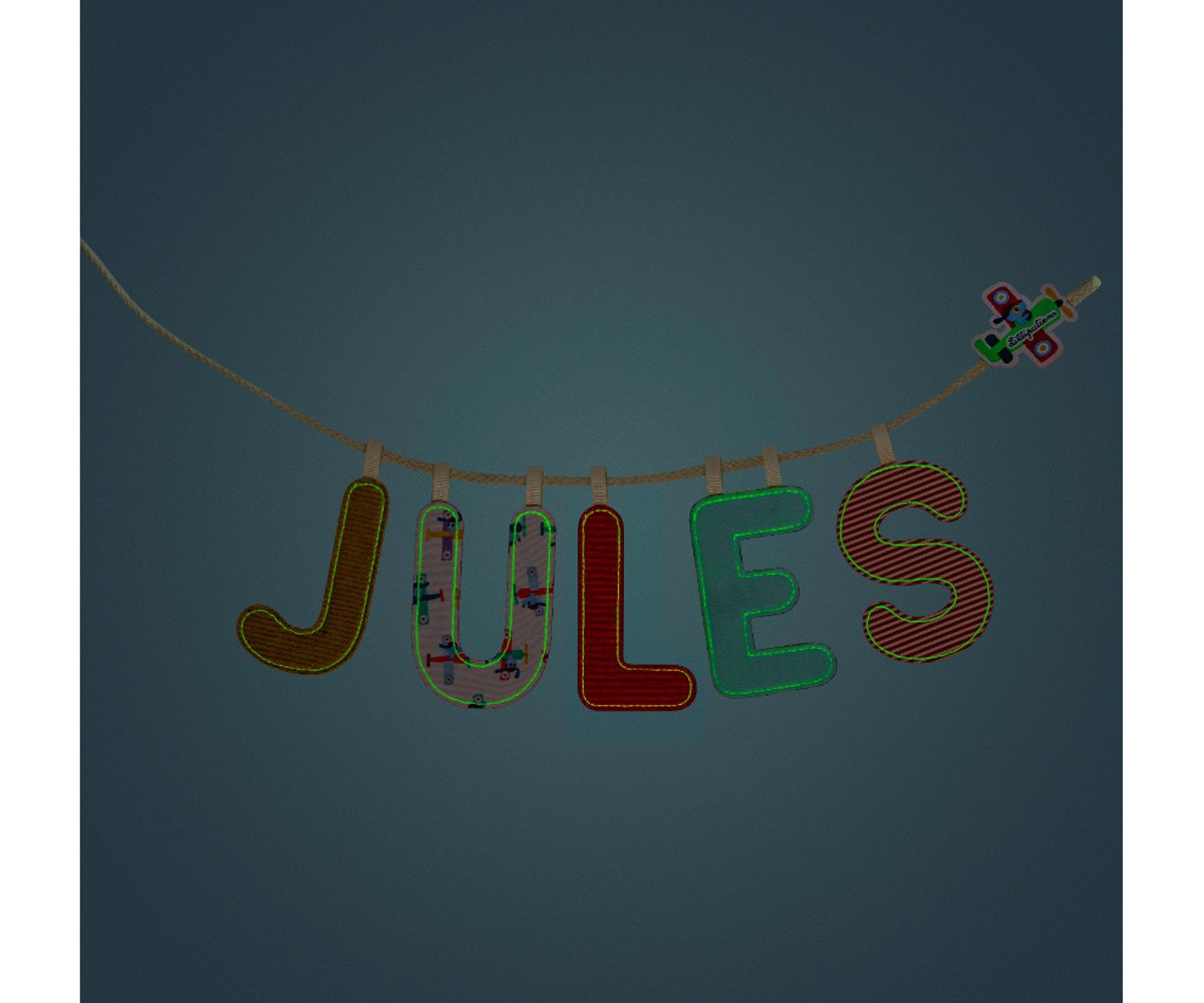 Lettera Tela Lilliputiens Reversibile Fosforescente S