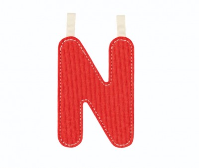 Lettre N Phosphorescente en Tissu Rouge