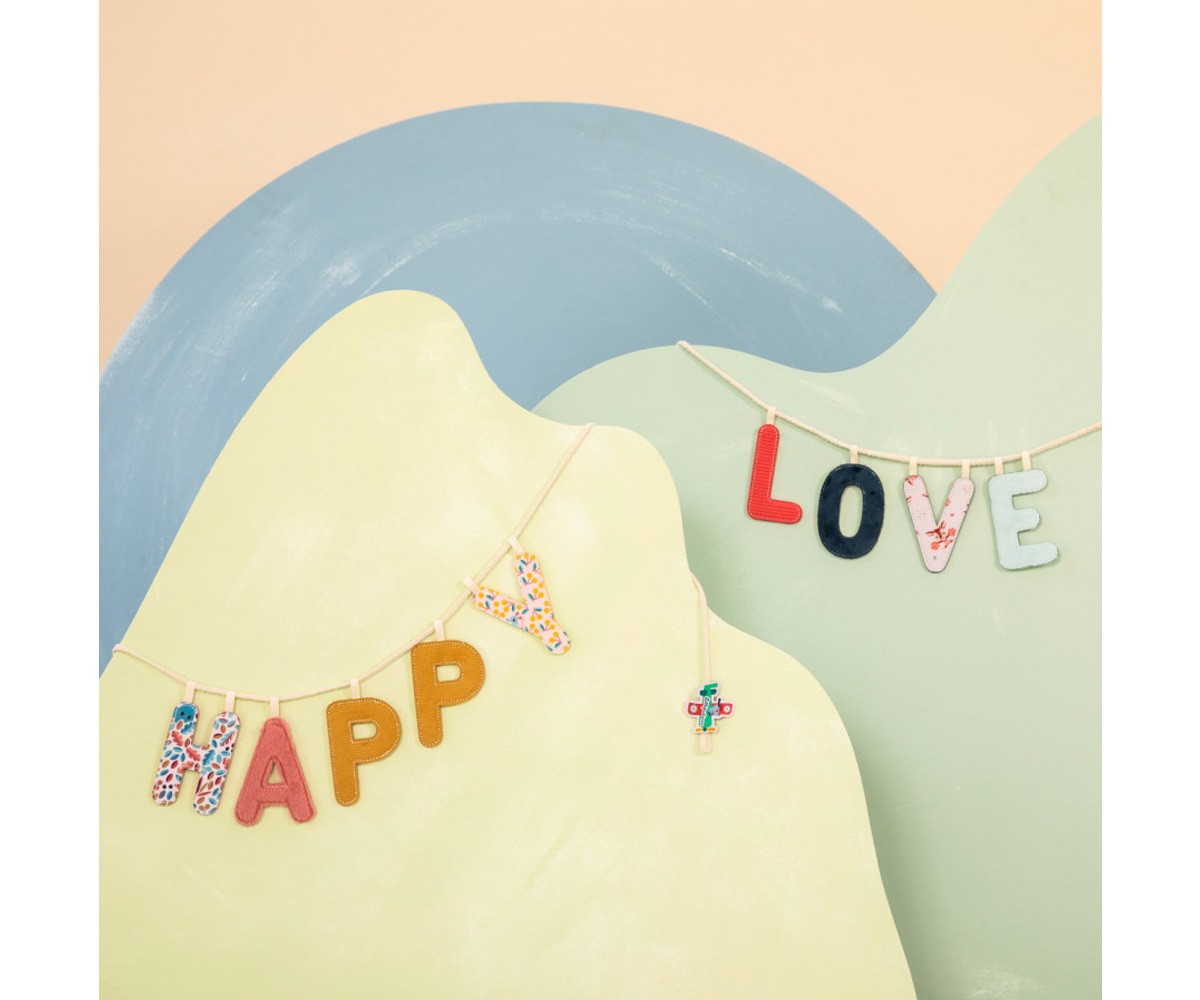 Lettera Tela Lilliputiens Fosforescente E Azzurro